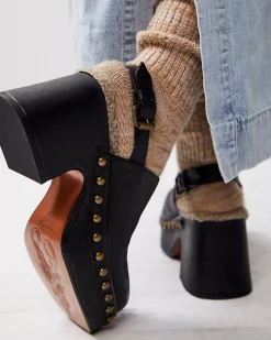 Free People Autumn Studded Platform Clog - Black^ Shoes