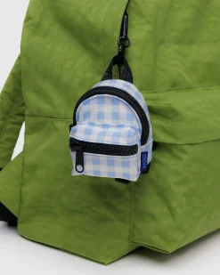 Baggu Backpack Charm - Light Blue Gingham^ Travel Accessories