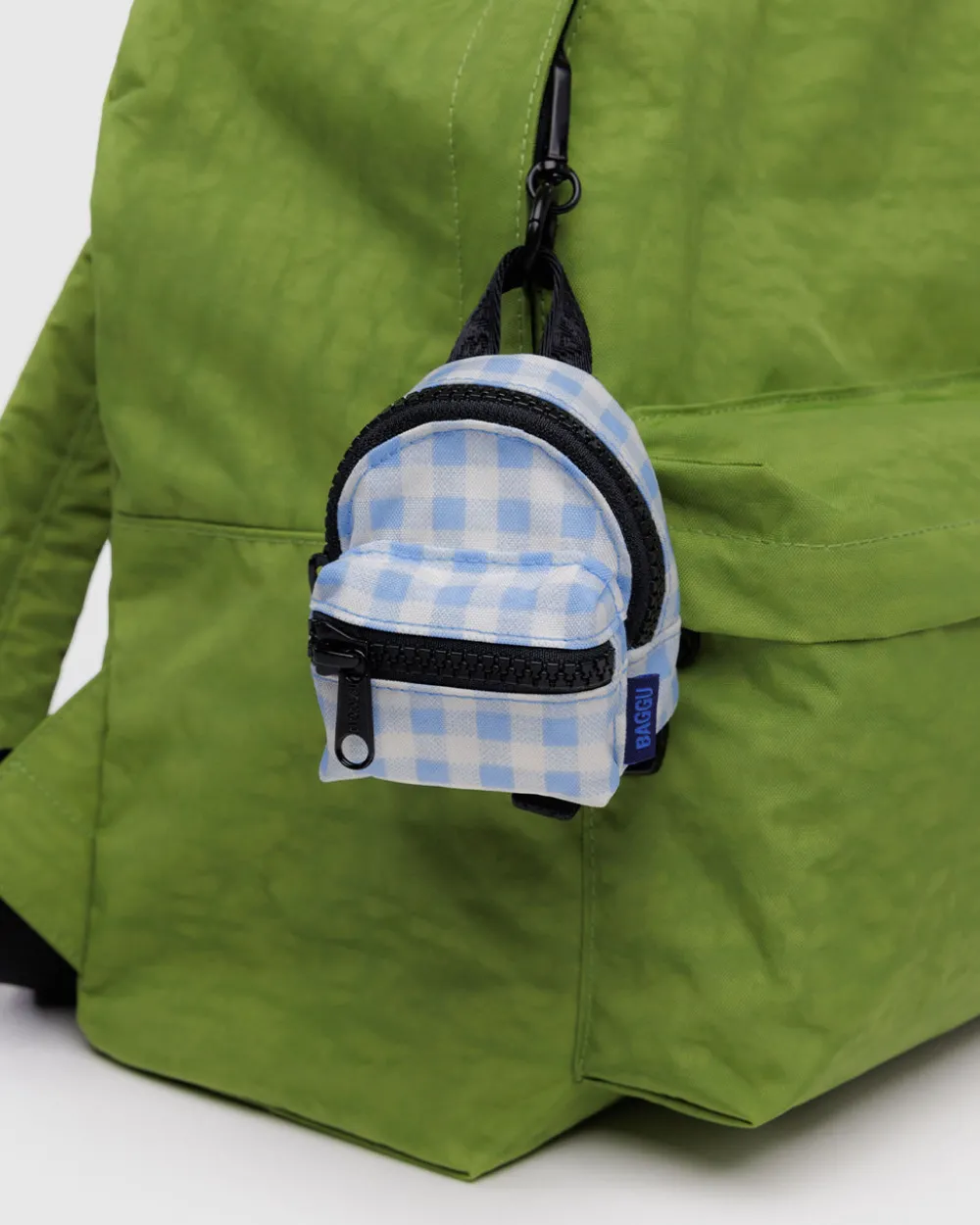 Baggu Backpack Charm - Light Blue Gingham^ Travel Accessories