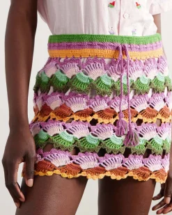 Farm Rio Bananas Crochet Stitch Skirt^ Bottoms
