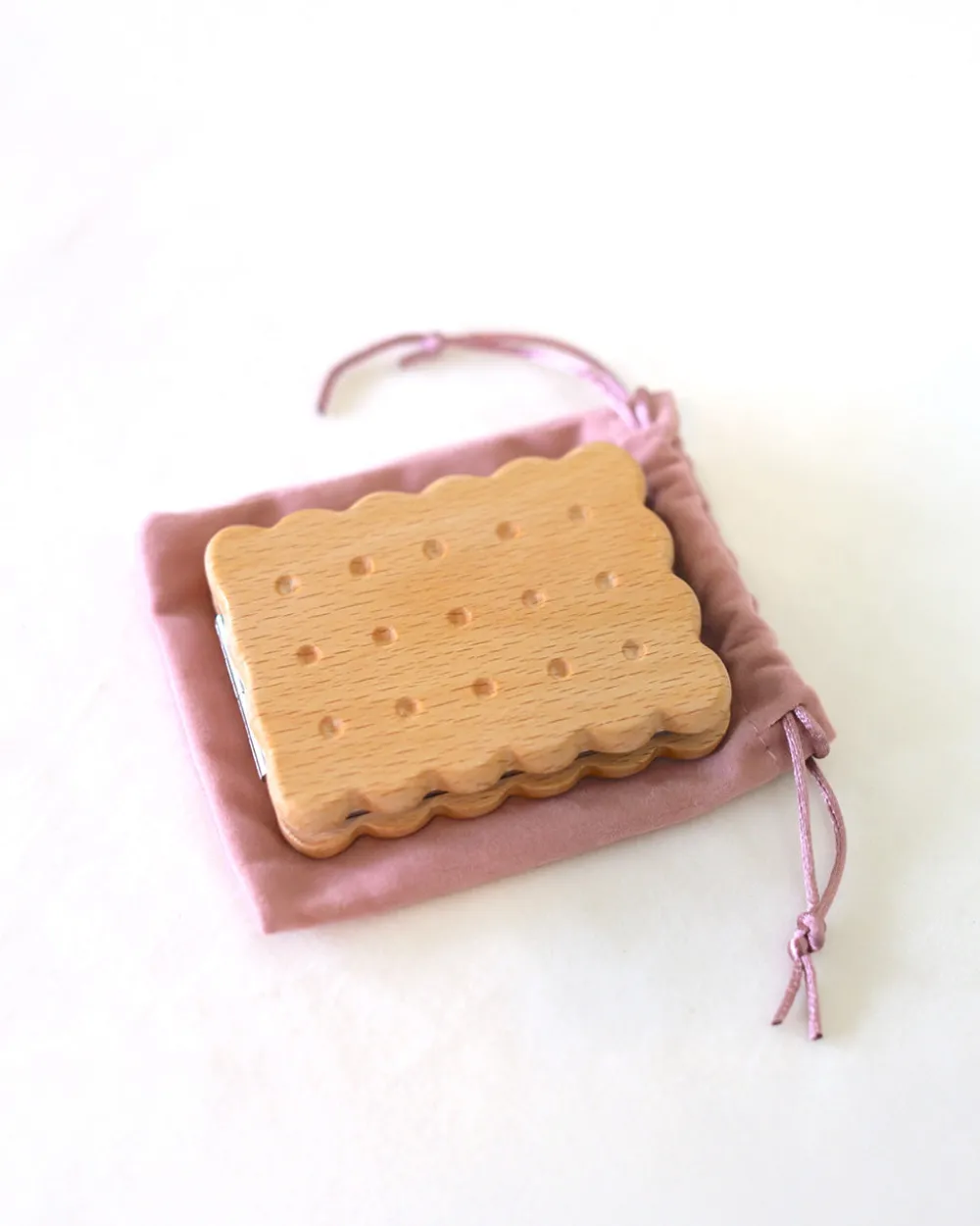 Senser Woodcraft Biscuit Pocket Mirror^ Travel Accessories
