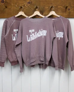 ban.do x Best Regards Bonjour De La Bibliothèque Sweatshirt - Rosewood^ Tees + Sweatshirts