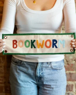 1canoe2 Bookworm Embroidered Canvas Banner^ Home + Décor