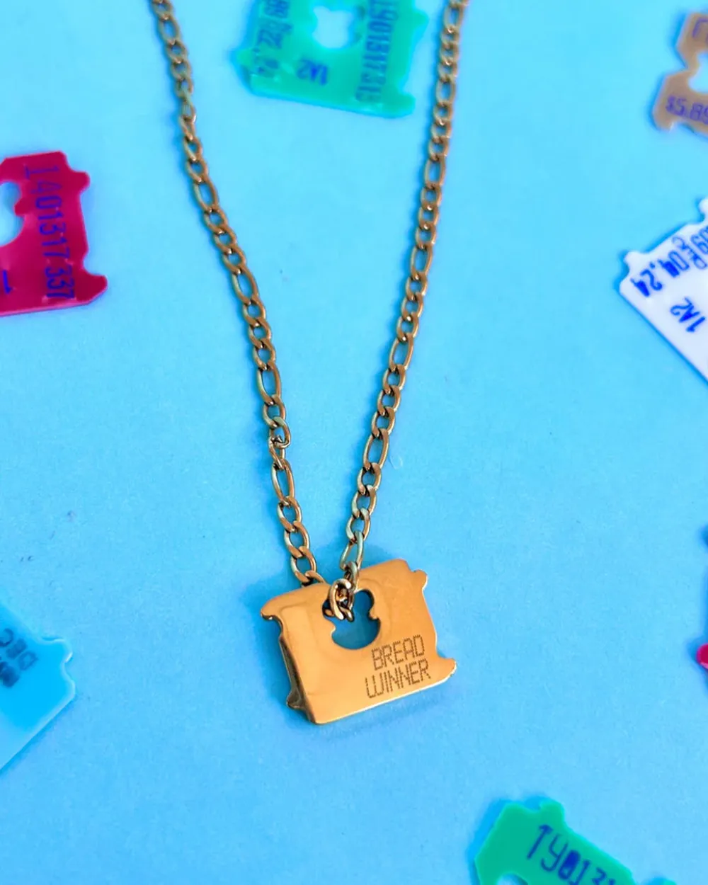 The Peach Fuzz Bread Winner Necklace^ Jewelry