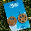 Chicka & Co Brown Smile Wood Earrings^ Jewelry