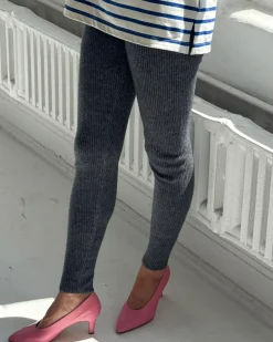 Le Bon Shoppe Cashmere Ribbed Leggings - Charcoal^ Bottoms