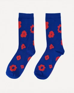 Jenny Pennywood Celeste Crew Socks - Brick + Rave Blue^ Socks + Slippers
