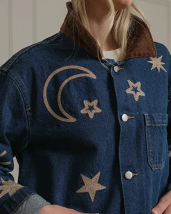 RAISONNEL Celestial Embroidered Denim Jacket^ Jackets