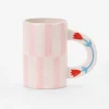 ChagoArt Ceramic Coffee Mug - Pink Stripe^ Kitchen + Bar