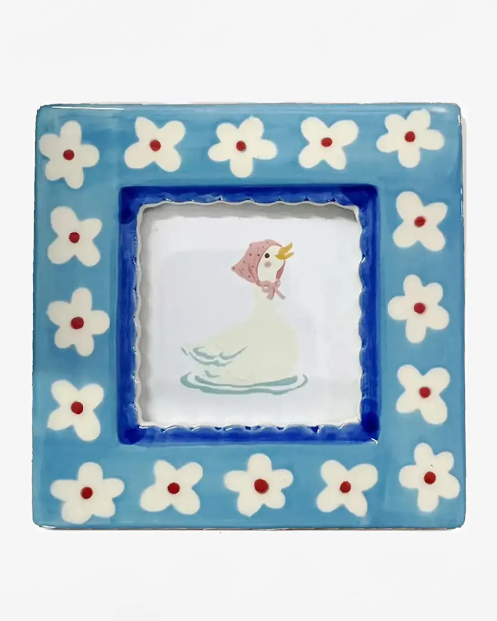 ChagoArt Ceramic Photo Frame - Blue Flowers^ Desk Accessories