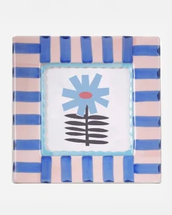 ChagoArt Ceramic Photo Frame - Blue Stripe^ Home + Décor