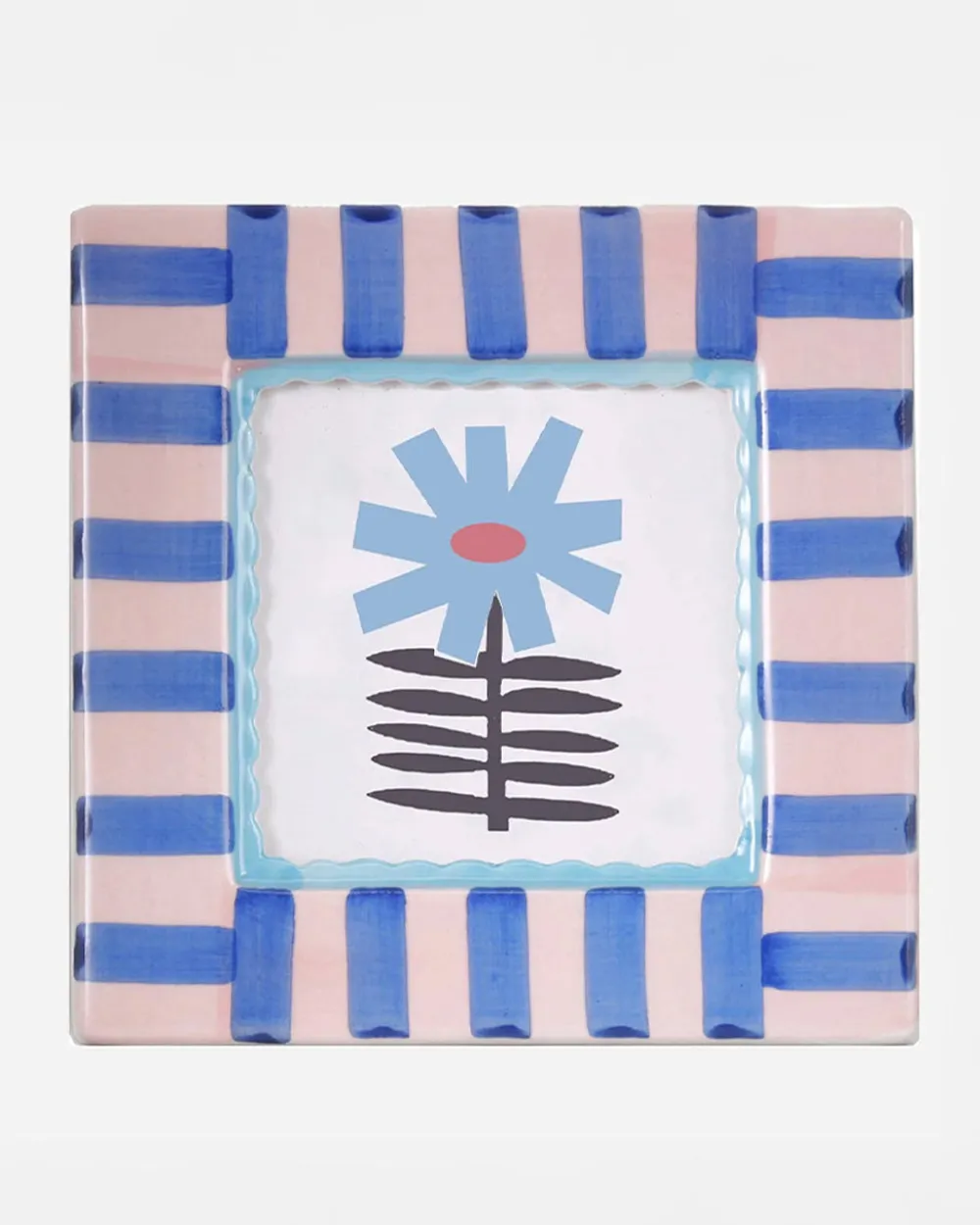 ChagoArt Ceramic Photo Frame - Blue Stripe^ Desk Accessories