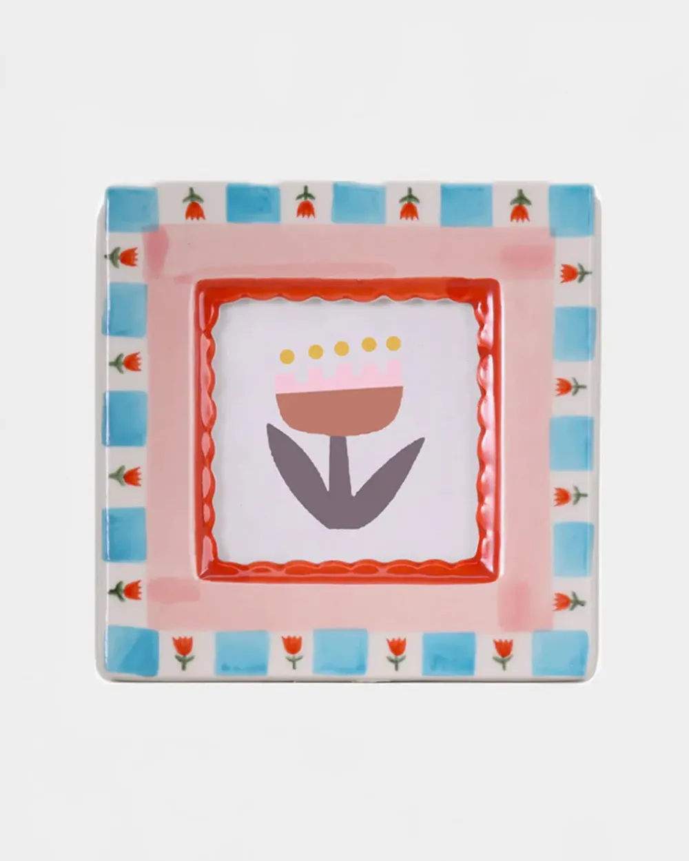 ChagoArt Ceramic Photo Frame - Red Flowers^ Home + Décor