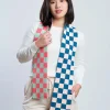 Verloop Checkerboard Mini Scarf - Melon Jade^ Scarves + Gloves