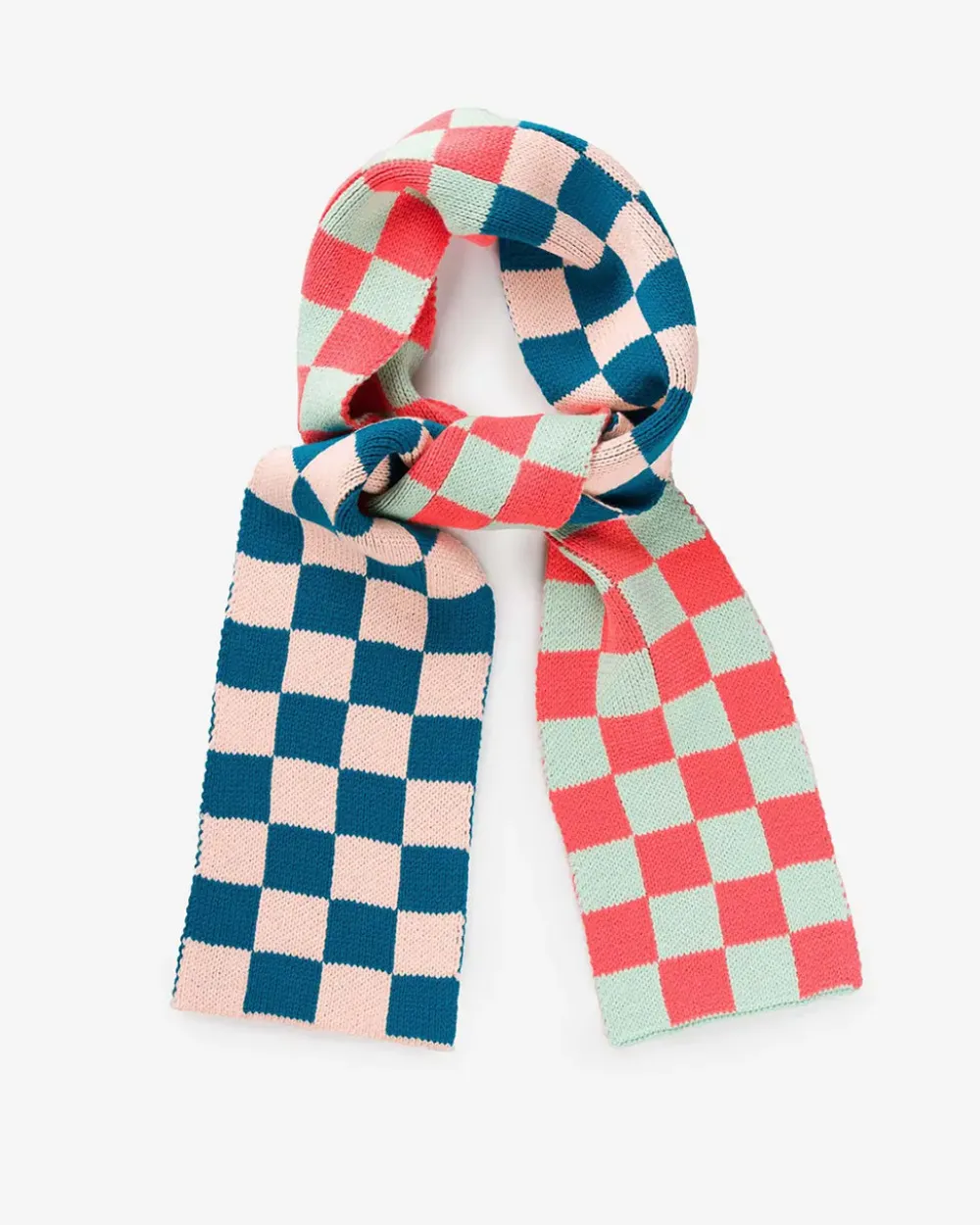 Verloop Checkerboard Mini Scarf - Melon Jade^ Scarves + Gloves