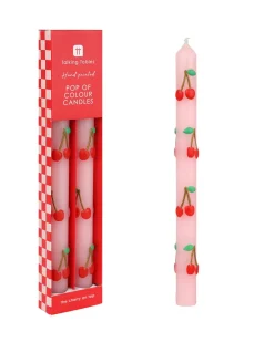 Talking Tables USA Cherry Dinner Candles - Set of 2^ Candles + Home Fragrance