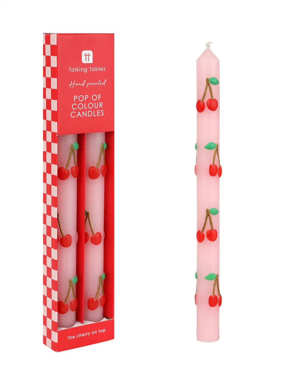 Talking Tables USA Cherry Dinner Candles - Set of 2^ Candles + Home Fragrance