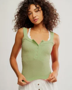 Free People Clean Slate Henley - Winter Pear^ Tops