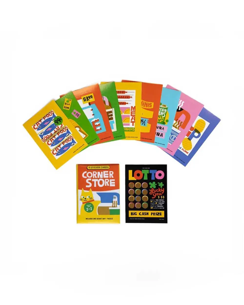 Three Potato Four Corner Store Sticker Card Pack - Pack 2^ Stickers + Tape
