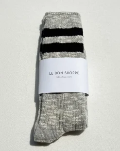 Le Bon Shoppe Cottage Varsity Socks - Heather Grey Varsity^ Socks + Slippers