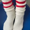 Le Bon Shoppe Cottage Varsity Socks - Red Varsity^ Socks + Slippers