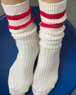 Le Bon Shoppe Cottage Varsity Socks - Red Varsity^ Socks + Slippers