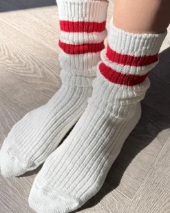 Le Bon Shoppe Cottage Varsity Socks - Red Varsity^ Socks + Slippers