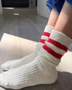 Le Bon Shoppe Cottage Varsity Socks - Red Varsity^ Socks + Slippers