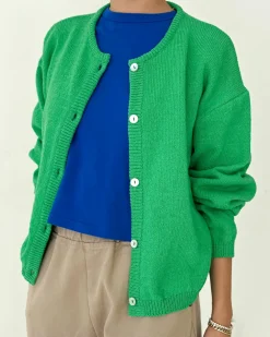 Le Bon Shoppe Cotton Leila Cardigan - Spring Green^ Sweaters