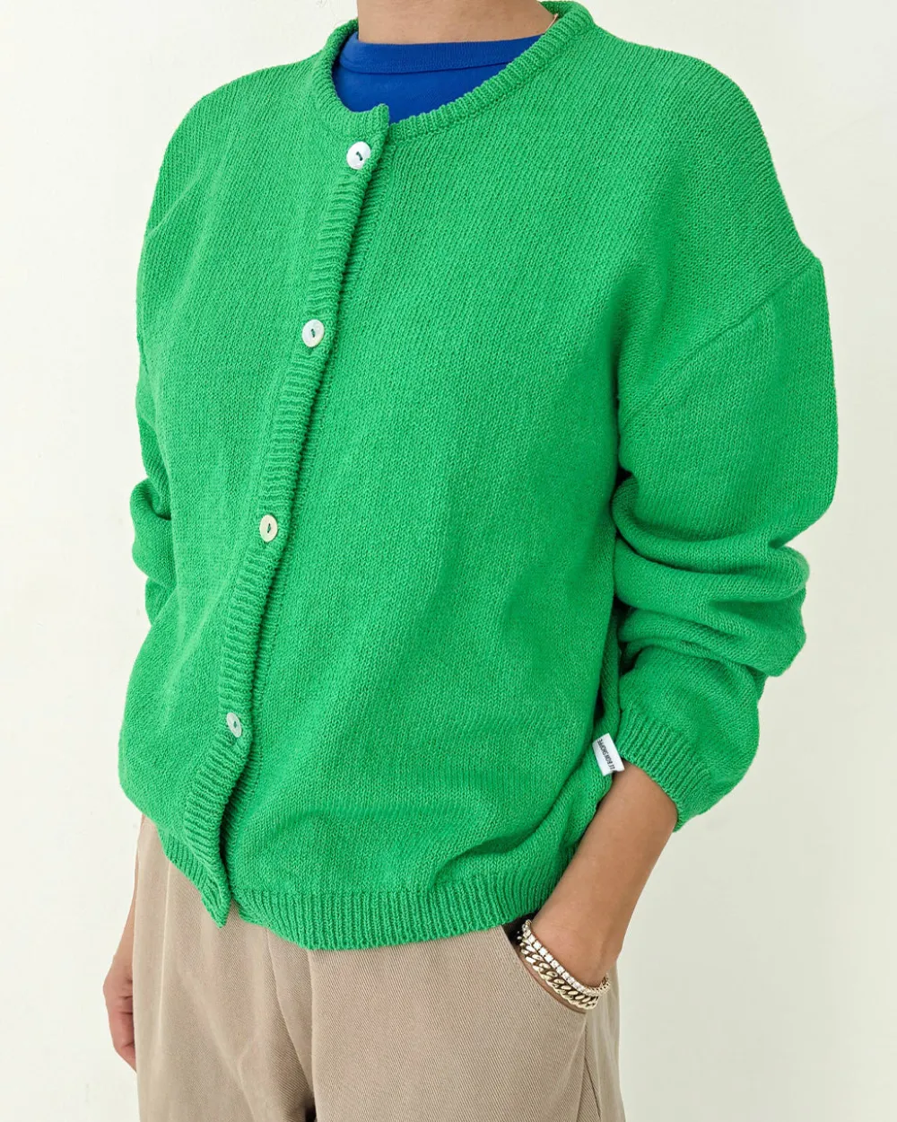 Le Bon Shoppe Cotton Leila Cardigan - Spring Green^ Sweaters