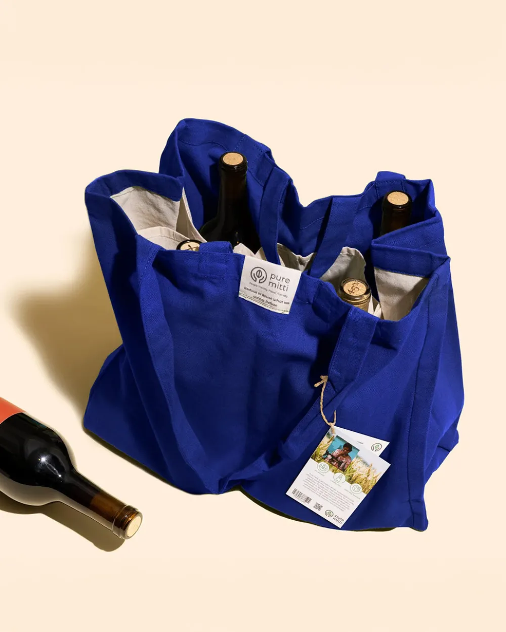 Pure Mitti Cotton 4-Pocket Tote Bag - Indigo^ Bags