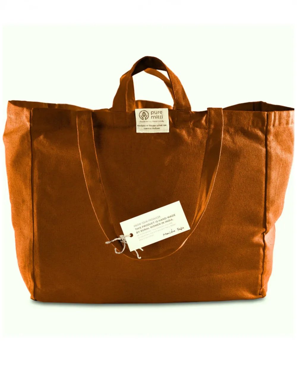 Pure Mitti Cotton 6-Pocket Tote Bag - Terracotta^ Bags