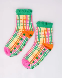 ban.do Cozy Grip Socks - Colorful Grid^ Socks + Slippers