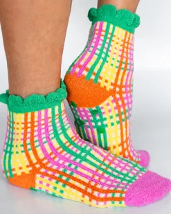 ban.do Cozy Grip Socks - Colorful Grid^ Socks + Slippers