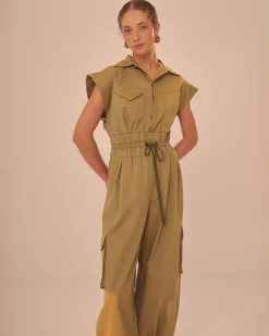 Farm Rio Dark Green Utility Jumpsuit^ Dresses + Jumpsuits