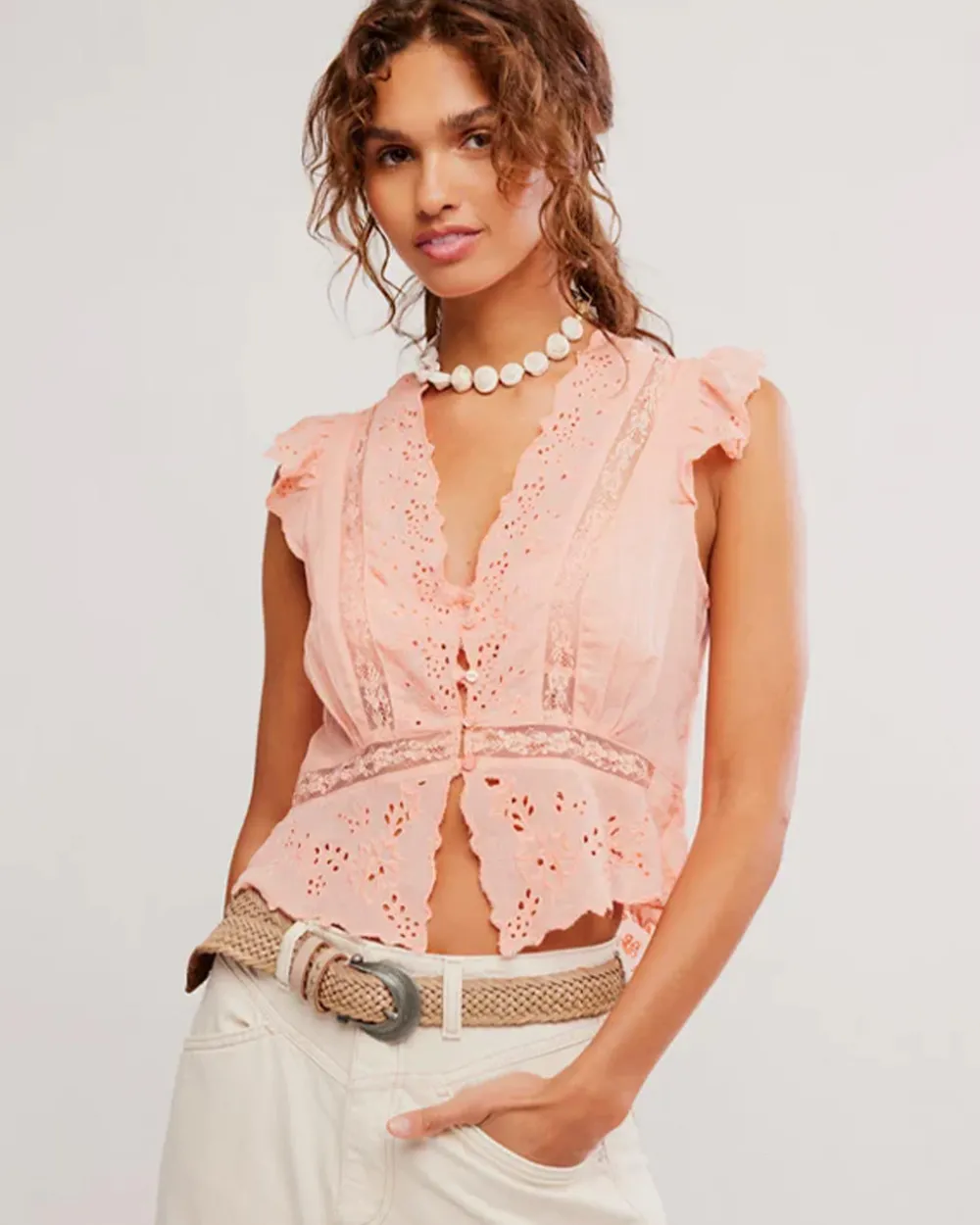 Free People Day Dreamer Top - Peachie Pie^ Tops