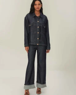 Farm Rio Denim Shine Wide Leg Pants^ Bottoms