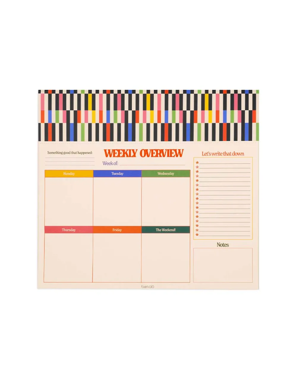 ban.do Desk Notepad - Mid Century Stripe^ Notebooks + Folders