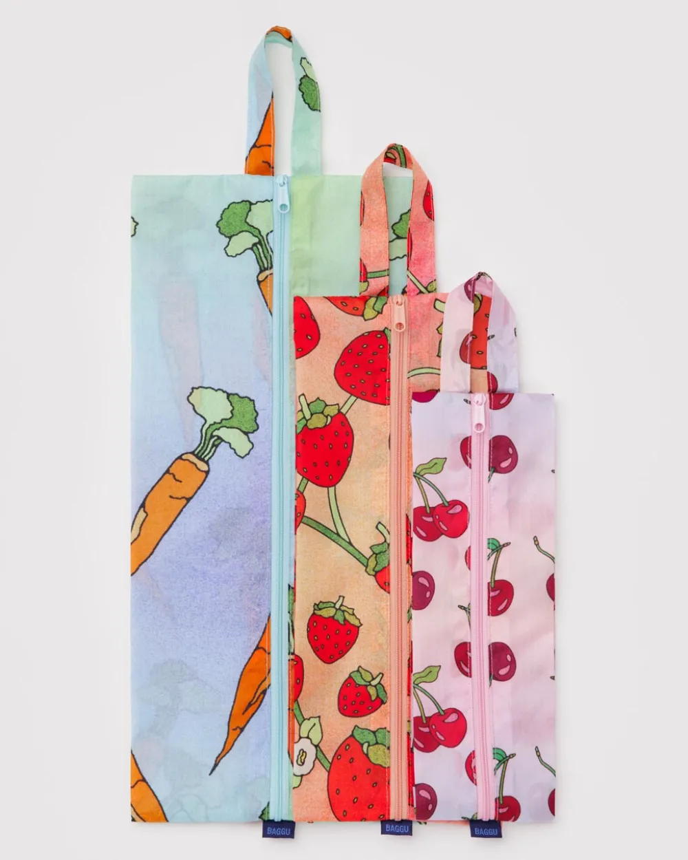 Baggu 3D Zip Set - Carrots + Berries^ Travel Accessories