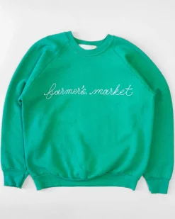 ban.do x Best Regards Farmer's Market Chainstitch Sweatshirt - Green^ Tees + Sweatshirts