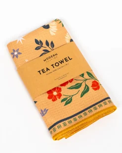 Modern Pastime Floral Print Tea Towel - Cream^ Kitchen + Bar