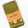 Modern Pastime Floral Silhouette Tea Towel - Olive^ Kitchen + Bar