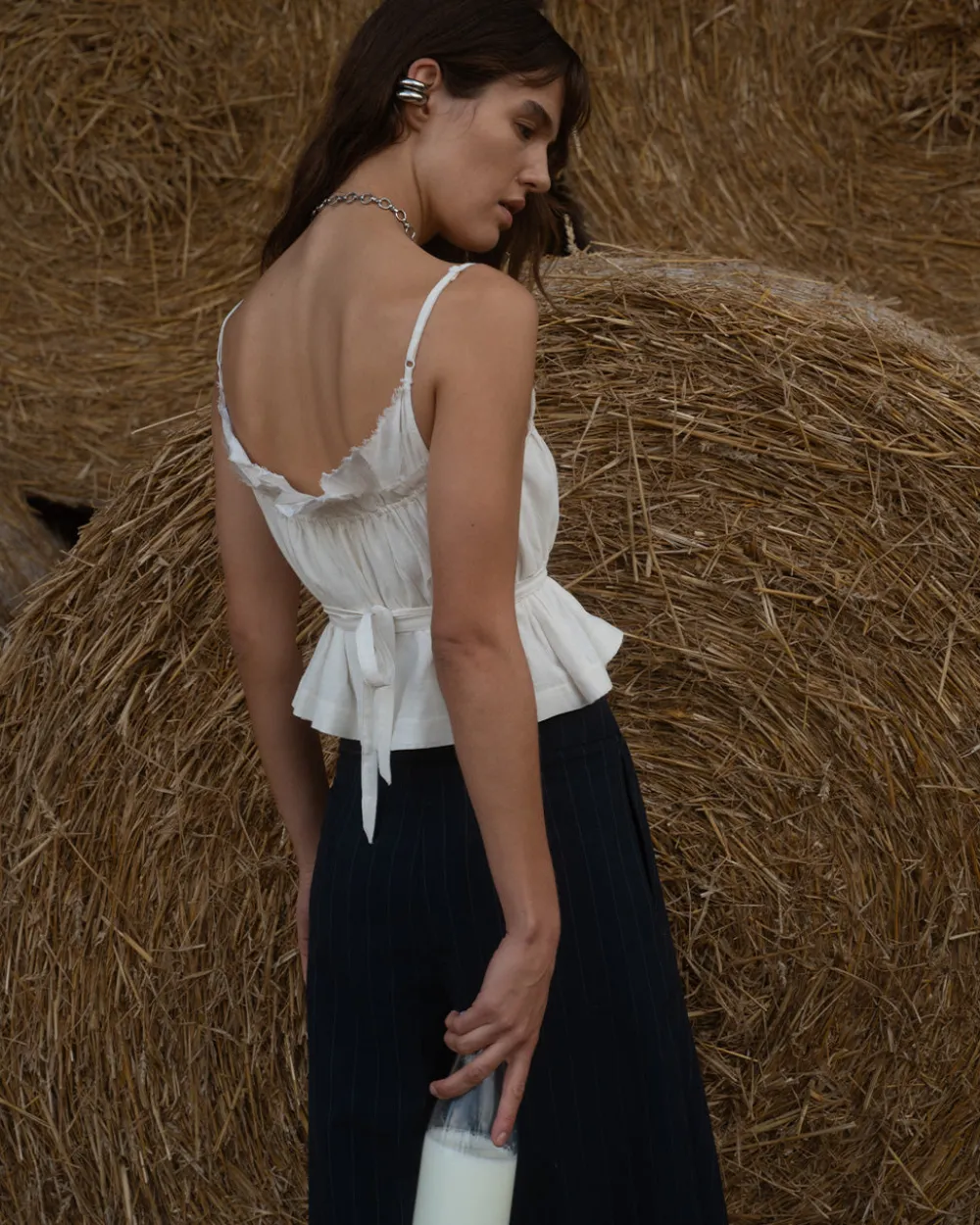 Muse Assembly Florence White Gathered Top^ Tops