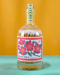 Archivist US Flowers Glass Bottle Safety Matches^ Candles + Home Fragrance