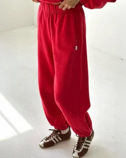 Le Bon Shoppe French Terry Balloon Pants - Red Tulip^ Bottoms