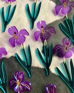 Not Picasso From The Garden Earrings - Irises^ Jewelry