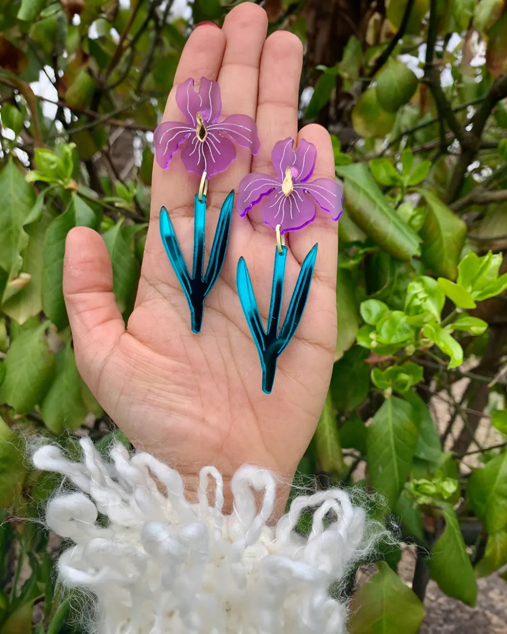 Not Picasso From The Garden Earrings - Irises^ Jewelry