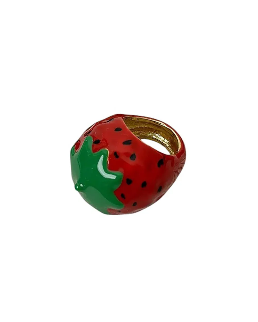 HoopLa Style Fruit Basket Ring - Red Strawberry^ Jewelry