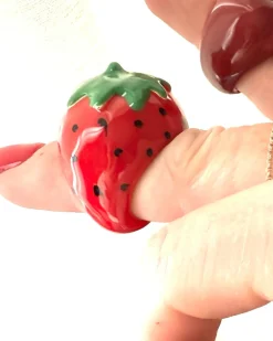 HoopLa Style Fruit Basket Ring - Red Strawberry^ Jewelry