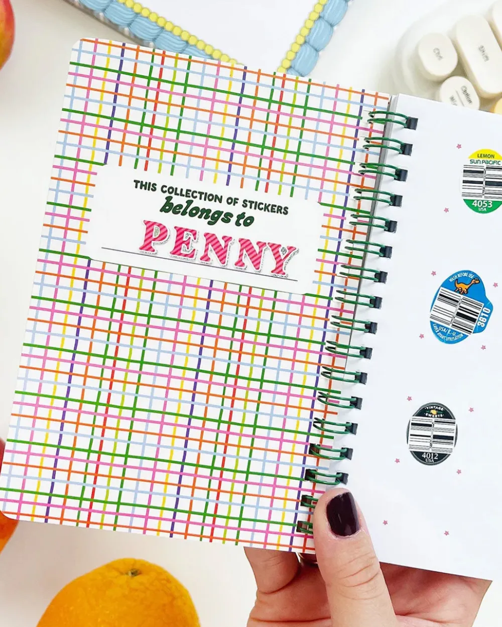 Pipsticks Fruit Sticker Journal Book^ Stickers + Tape